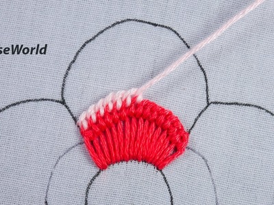 Hand embroidery elegant button hole and net stitch combine amazing flower design by @Rose World