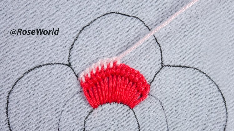 Hand embroidery elegant button hole and net stitch combine amazing flower design by @Rose World