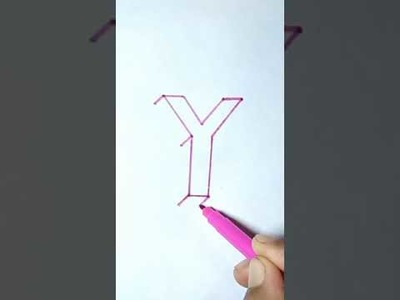 How to draw 3d "y" letter | #shorts #trickart #3d