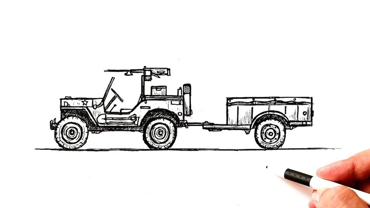 How To Draw A Army Jeep