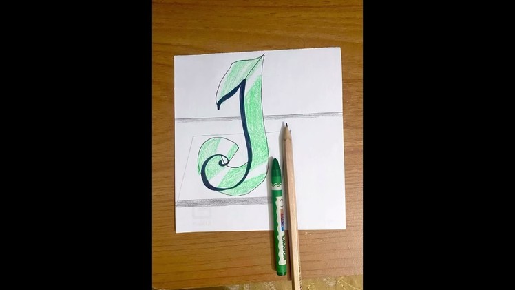 How to draw easy and amazing 3d D j on flat paper#shorts