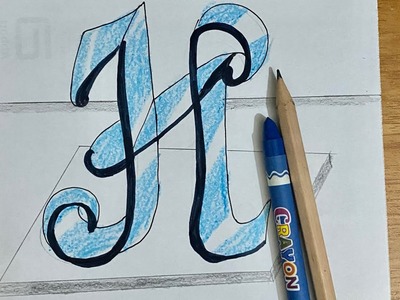 How to draw easy and beautiful 3d H on flat paper #shorts