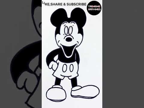 How To Draw FNF MOD Character - Mickey Mouse Easy Step by Step SHORT