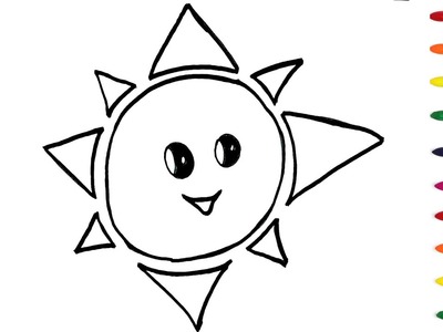 How To Draw Sun | Easy Drawing Sun ,Coloring For Kids | Kids Drawing