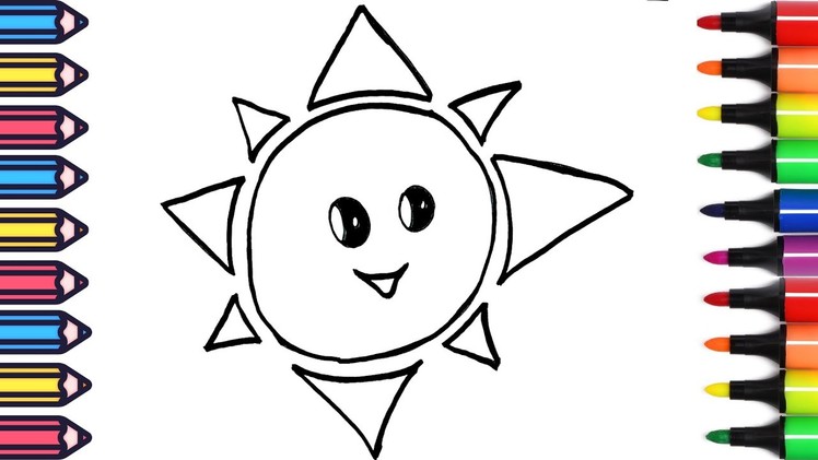 How To Draw Sun | Easy Drawing Sun ,Coloring For Kids | Kids Drawing