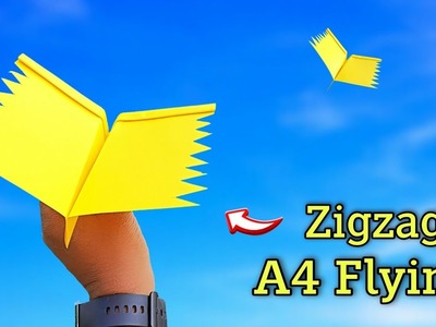 How to make zigzag plane, paper flying zigzag airplane, longest flying new boomrang, make plane