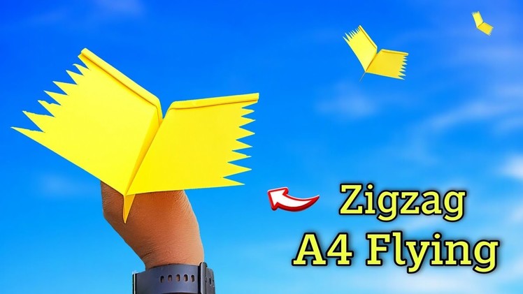 How to make zigzag plane, paper flying zigzag airplane, longest flying new boomrang, make plane