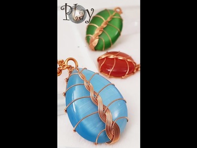 Play with wire | Simple twisted tree | Pendant | Wire wrap stones @Lan Anh Handmade 676 #Shorts