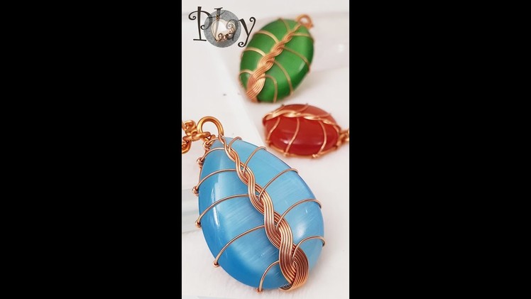 Play with wire | Simple twisted tree | Pendant | Wire wrap stones @Lan Anh Handmade 676 #Shorts