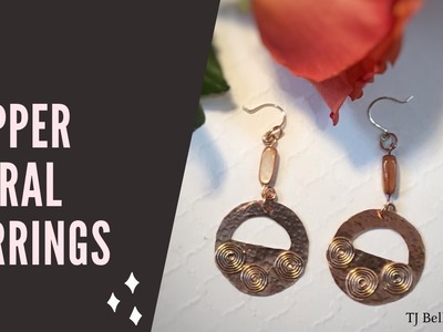 Spiral copper earrings TJ Belle Designs