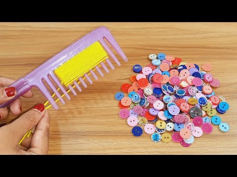 2 SUPERB HOME DECOR IDEAS USING COLOR WOOLEN AND BUTTON | DIY CRAFT | BEST OUT OF WASTE