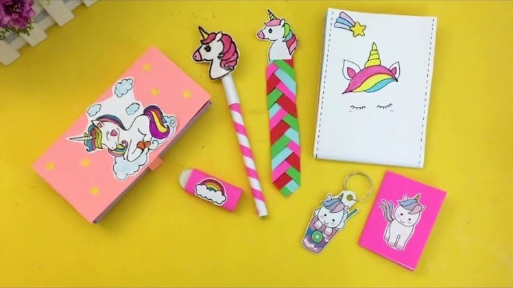 7 EASY CRAFT IDEAS. DIY Unicorn School Supplies. Paper Crafts for School. Origami. Paper craft