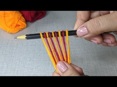 Amazing Hand Embroidery flower design trick with pencil | Easy Hand Embroidery flower design idea