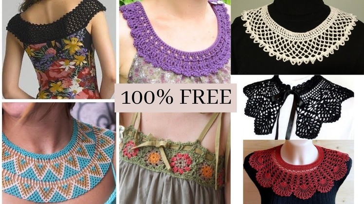 Crochet neck design tutorial Ideas-How to make Crochet neck design Step-by-Step, Very easy Design