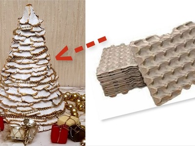 DIY.Beautiful Christmas Tree with egg carton .New Year Decoration.Christmas crafts