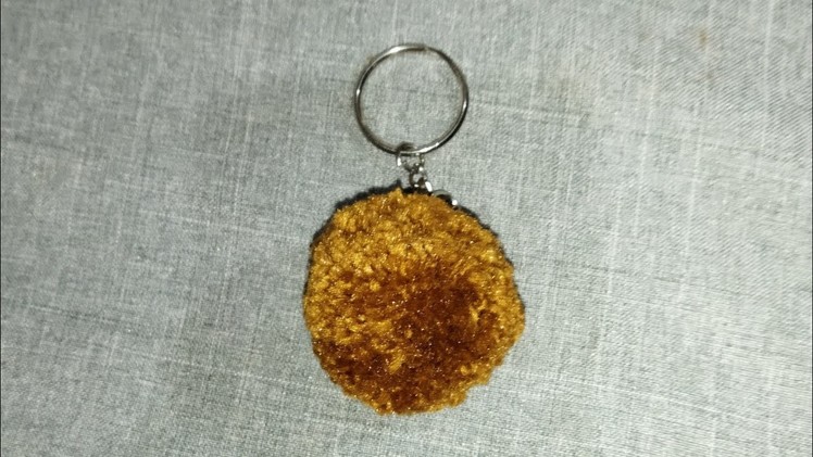 DIY pom pom keychain.how to make pom pom.woolen craft by hunar Aaraish