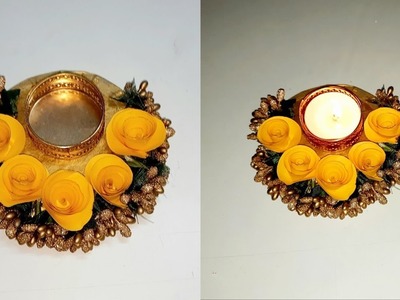 Diya Stand Making at Home | Diwali Decoration Ideas | Diya Craft Ideas | DIY