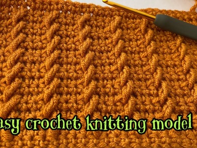 Easy Crochet Knit Model Tutorial (no talking)-33-. Kolay Tığ İşi Örgü Modeli Yapımı -33-