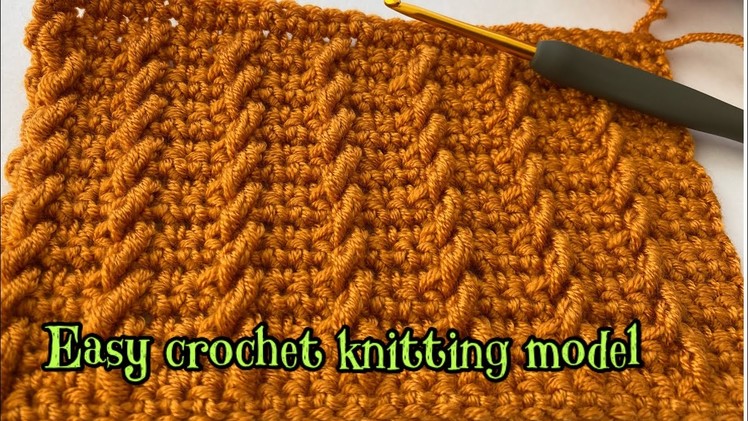 Easy Crochet Knit Model Tutorial (no talking)-33-. Kolay Tığ İşi Örgü Modeli Yapımı -33-