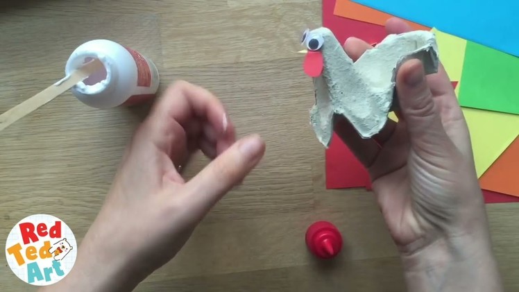 Egg Carton Turkey (Short Version) - how to make a thankful turkey craft