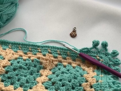 How to Crochet a PomPom Edging | Border for any Blanket | PomPom | Planetcrochet