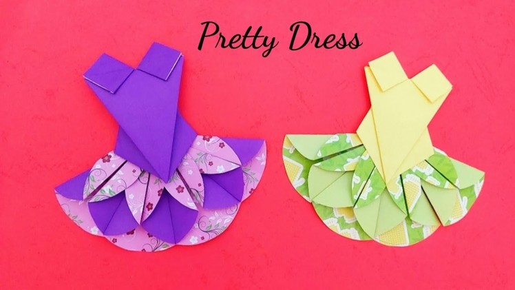 How to make pretty origami dress || cute and funny origami dress || DIY paper frock