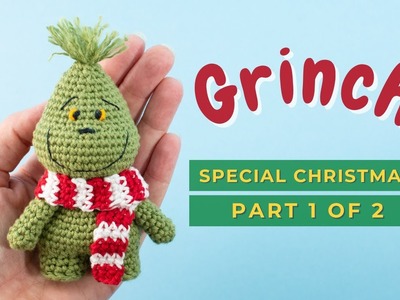 Mini Grinch Crochet Christmas ornament PART 1
