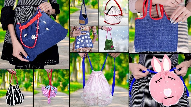 10 Amazing Jeans Purse Bag  Making || Best Out of Waste Recycle Old Clothe ! DIY Craft