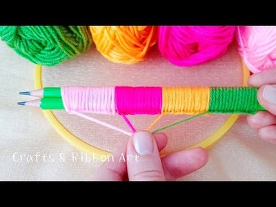 2 Super Easy Woolen Roses Making Ideas - DIY 3D Woolen Roses - Hand Embroidery Amazing Trick