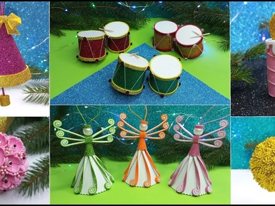 ???? 6 EASY DIY Christmas decoration with glitter foam sheet Step by step ???? DIY Christmas craft idea ????