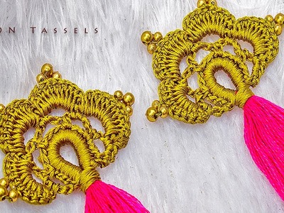 Beautiful Tassel for Bridal Saree | New Saree Kuchu Design | Crochet Jewelry | Pendant | Earrings