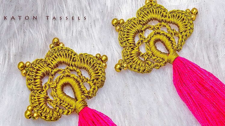 Beautiful Tassel for Bridal Saree | New Saree Kuchu Design | Crochet Jewelry | Pendant | Earrings
