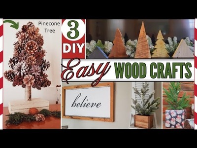 ????CHRISTMAS DIY CRAFT IDEAS & HOLIDAY HOME DECOR FROM SCRAP WOOD & PINECONES Pinecone & wood projects