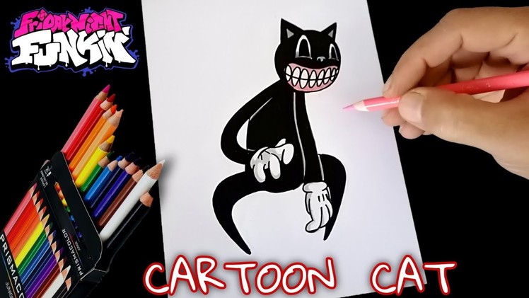 Como DIBUJAR a CARTOON CAT de FRIDAY NIGHT FUNKIN | how to draw cartoon cat mod from fnf