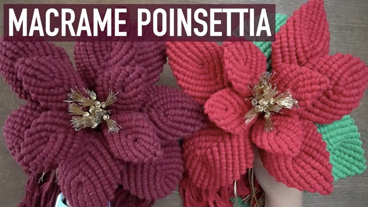 DIY Macrame.Holiday Craft.Christmas Project - Macrame Poinsetta, Two Variations!