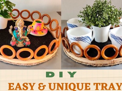 DIY Tray for Kitchen and Home décor | How to make Tray with Jute rope & Cardboard | DIY trays