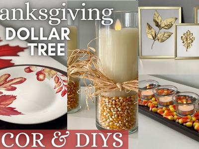 Dollar Tree DIY THANKSGIVING Decor and Craft Ideas | Fall DIYs | DOLLAR TREE MUST HAVES!!