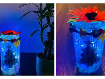 Easy Christmas Tree Glow Jar. DIY Glowing Lantern. DIY Mason Jar Craft. Glass Jar Decoration Idea