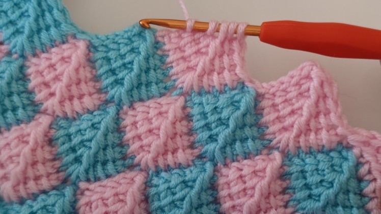 Easy Tunisian crochet zig zag baby blanket patterns for beginners - Crochet Blanket knitting Pattern