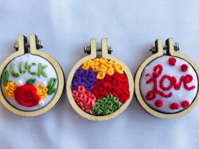 Hand Embroidery: Frenchknot Embroidery - How To Embroidery Pendant - Small Hoop Embroidery