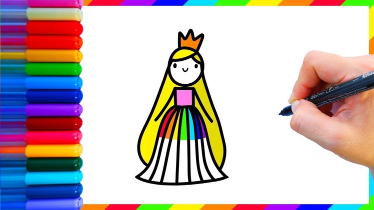 How to draw princess girl step by step | Draw draw kids