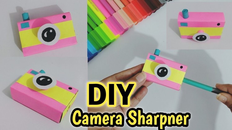 How to make camera sharpener.DIY Sharpener Decoration idea.DIY Paper Craft for school - Hotty Crafts