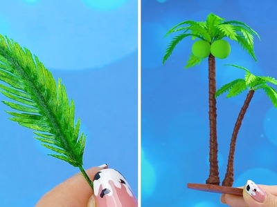 How to make Miniature Coconut Tree | MINIATURE IDEAS FOR DOLLHOUSE | #Shorts