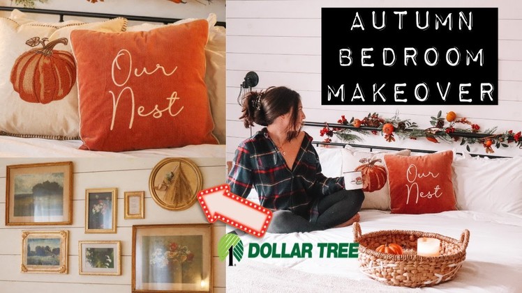 $36 DIY COZY FALL BEDROOM MAKEOVER ???? Dollar Tree Gallery Wall Hack. Budget Friendly How To