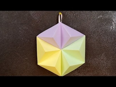 3D Origami Paper Wall Decor Made From Scratch