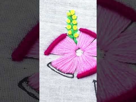 ???? amazing flower stitch hand embroidery #shorts #video by Nakshi Kantha Design