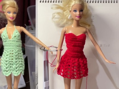 Barbies Crochet mini dress .