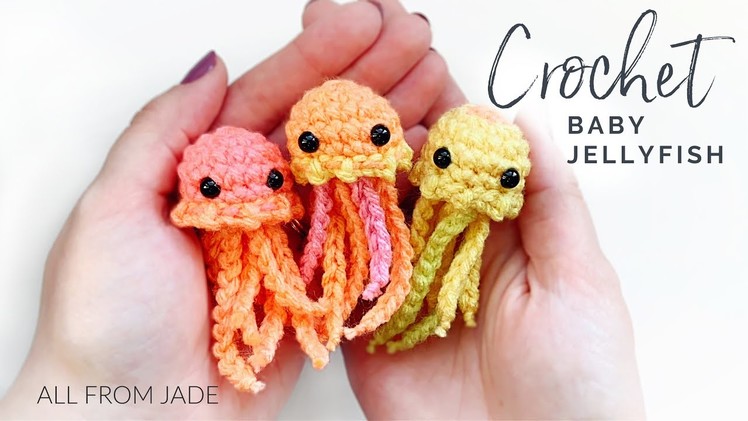 BEGINNER FRIENDLY - Crochet baby jellyfish tutorial *NO SEWING REQUIRED* (step by step) RIGHT-HANDED