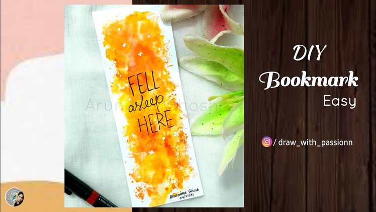 Bookmark DIY | Watercolor Using Brush Pen | Bookmark Making Ideas | Easy Bookmarks For Kids #shorts