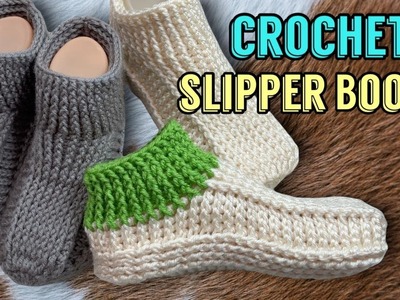 CROCHET - Crochet Slipper Boots - How to Crochet House Slipper